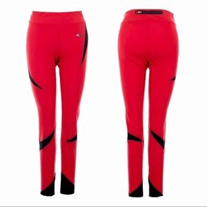 Laain Red Athleisure Workout Running Colorblock Leggings Size S
